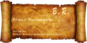 Brecz Rozamunda névjegykártya